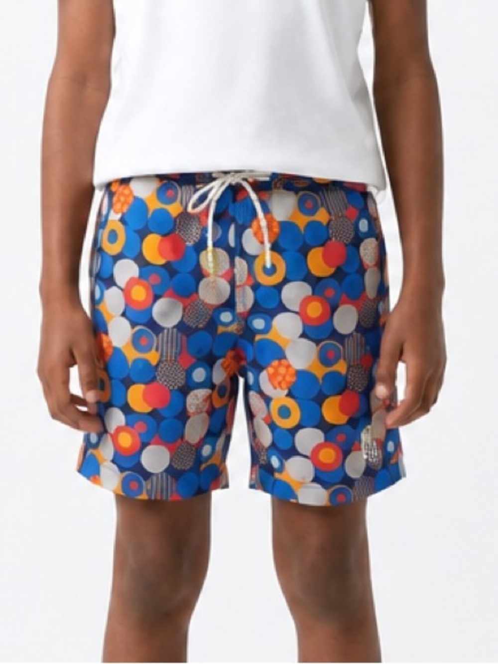 Psycho Bunny Blue Multi Polka Dot Swim Shorts boys 7/8